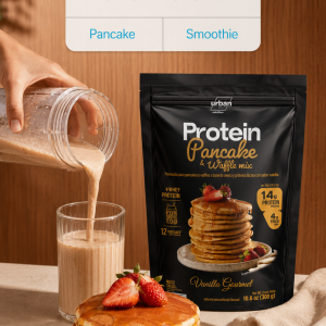 Protein Pancake & Waffles Vanilla Gourmet, alto en fibra y proteínas, bajo en calorías, ideal para una vida saludable