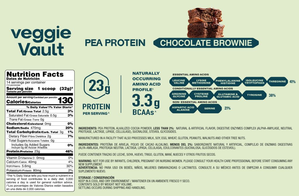 Bolsa de proteína de arveja Veggie Vault, alternativa vegetal de alta calidad para fitness