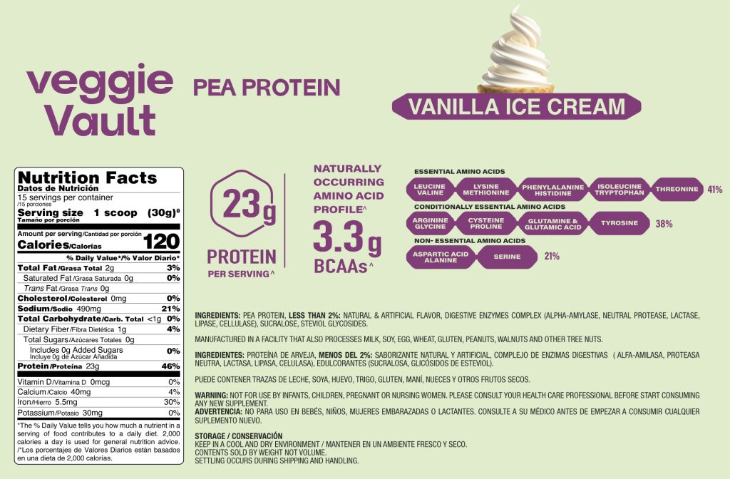 Bolsa de proteína de arveja Veggie Vault, alternativa vegetal de alta calidad para fitness