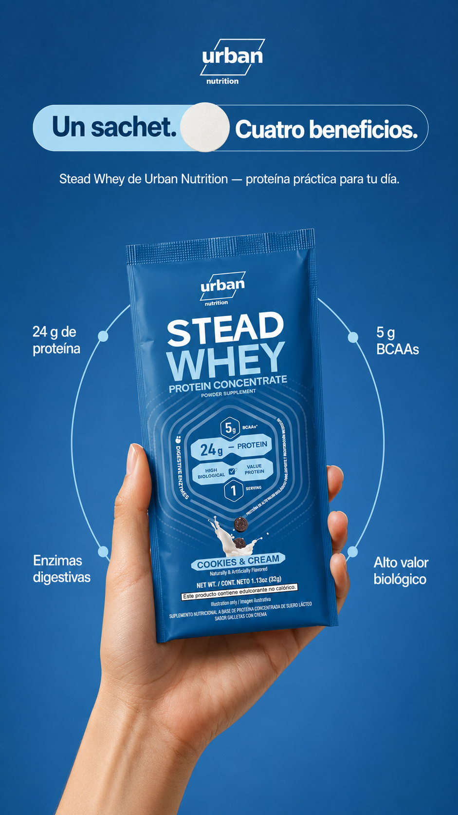 STEAD WHEY sachet de proteina 24 gramos de proteina STEAD WHEY sachet de proteina 24 gramos de proteina