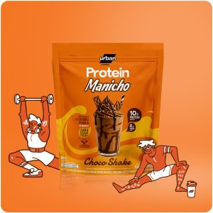 Protein Manicho Choco Shake en presentación de 200 g, bebida en polvo sabor chocolate con 10 g de proteína, fibra, prebióticos y vitamina C