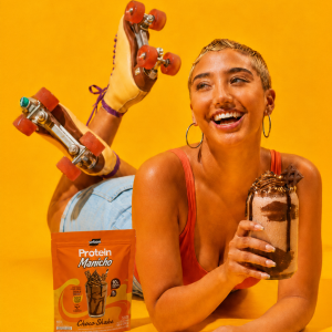 Protein Manicho Choco Shake en presentación de 200 g, bebida en polvo sabor chocolate con 10 g de proteína, fibra, prebióticos y vitamina C