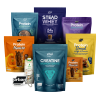 pack de proteína creatina y snacks